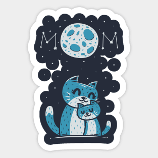 The Moon And The Mom Cat II Sticker